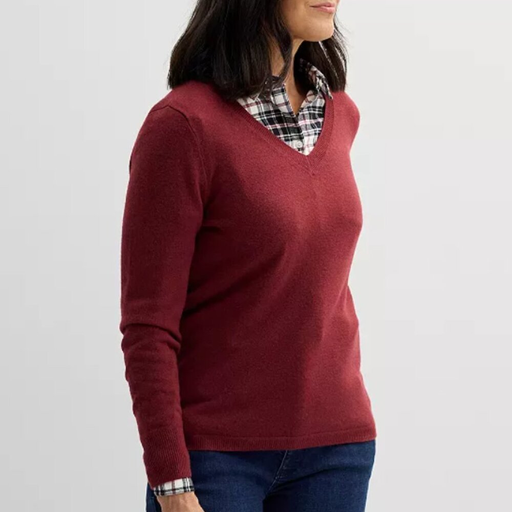 NWT Women's Croft & Barrow The Extra Soft V-Neck Sweater
